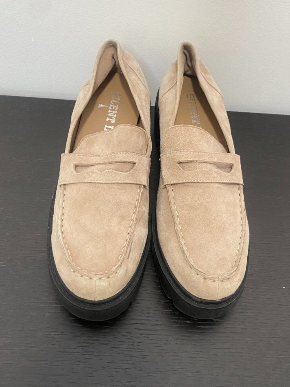 Silent D Suede Chunky Platform Loafers Xain 39 Anthropologie Leather Upper Light
